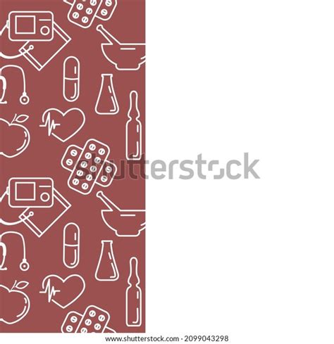 Medical Vector Illustration Vertical Border Medicine Stock Vector ...