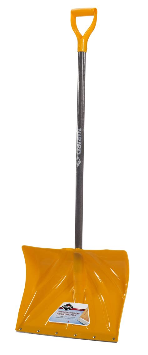 Snow shovel, 18" poly blade, steel wear strip – Garant