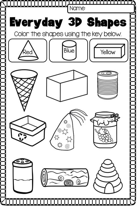 2D and 3D Shapes Worksheet Pack - NO PREP | Shapes worksheet ...