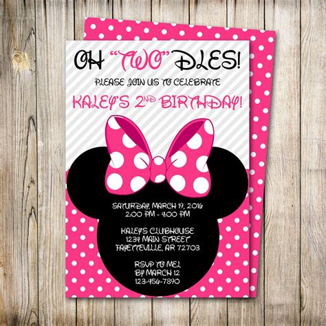 Minnie Mouse Birthday Invitation Minnie Mouse Birthday | Etsy | Minnie ...