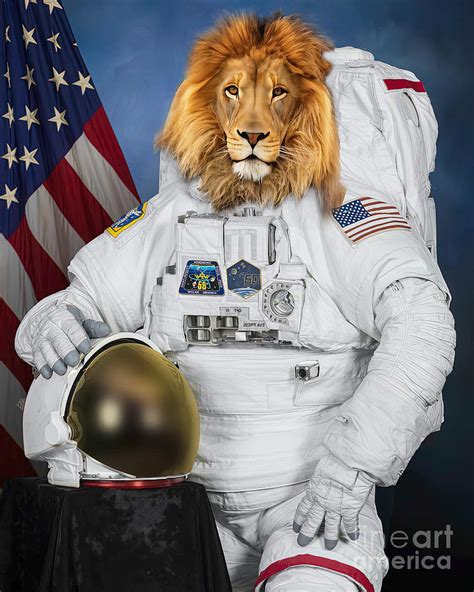 Space Lion Astronaut Digital Art by Carlos Diaz - Fine Art America