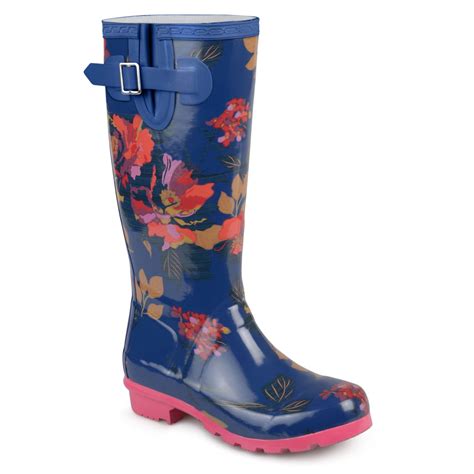 Women's Rubber Patterned Rain Boots - Walmart.com