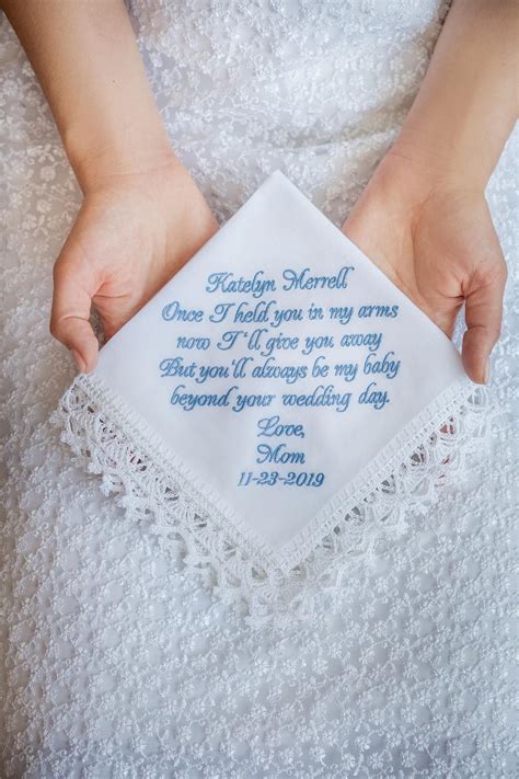 Something Blue Daughter Wedding Handkerchief Something New for Bride ...