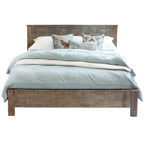 Hampton Rustic Teak Wood King Bed Frame | Zin Home