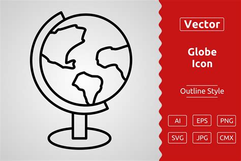 Vector Globe Outline Icon Design Graphic by Muhammad Atiq · Creative ...