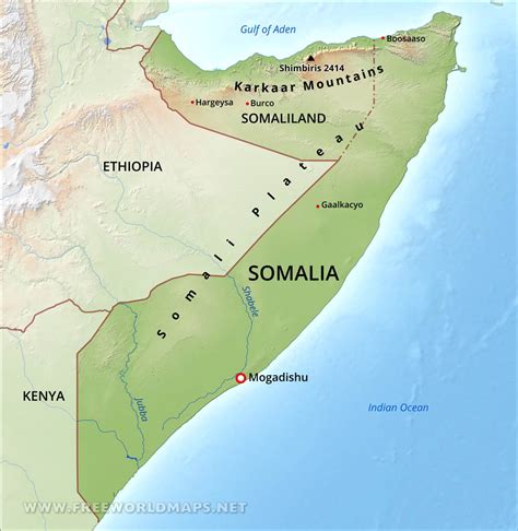 Somalia Physical Map