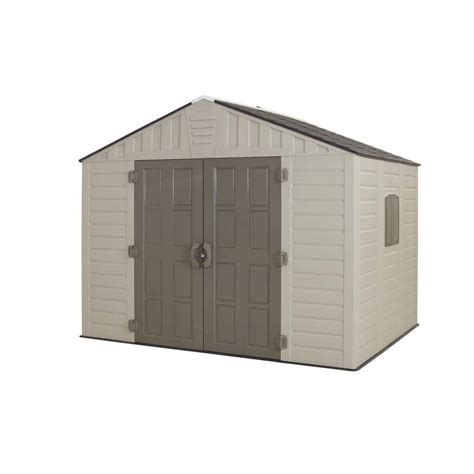 US Leisure 10 ft. x 8 ft. Keter Stronghold Resin Storage Shed, Browns ...