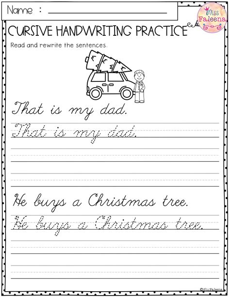 Christmas Cursive Worksheets – AlphabetWorksheetsFree.com