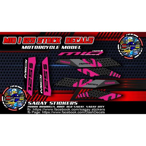 Mio i 125 Motorcycle Sticker Stock decals Magenta | Shopee Philippines