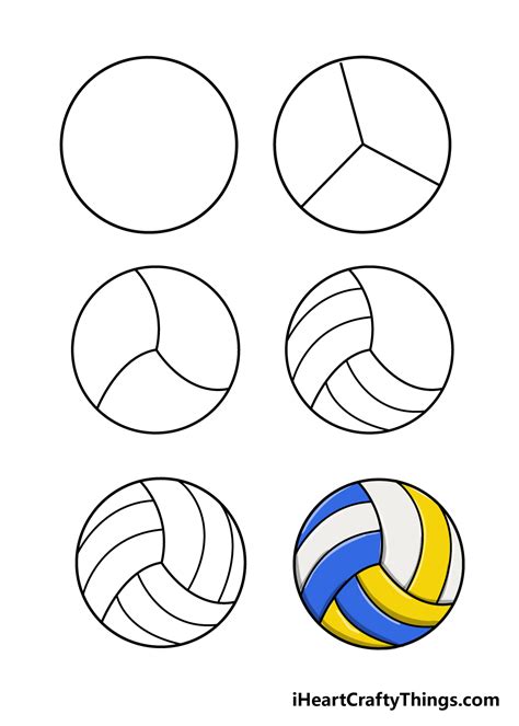 Volleyball Drawing - How To Draw A Volleyball Step By Step