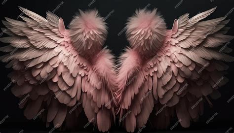 Premium AI Image | A picture of pink angel wings with the words angel ...