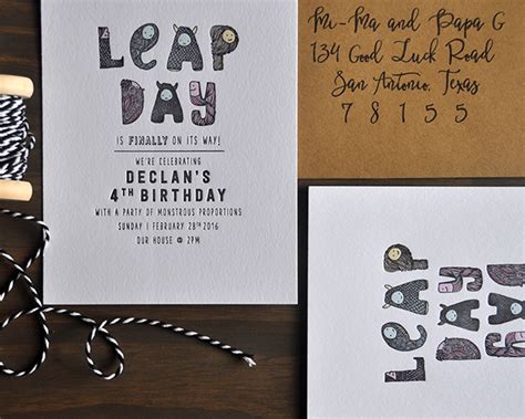 Leap Day Birthday Party Invitations