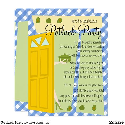 Potluck Party Invitation | Zazzle | Potluck invitation, Potluck party ...