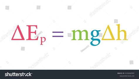 Change Gravitational Potential Energy Formula Scientific Stock Vector ...