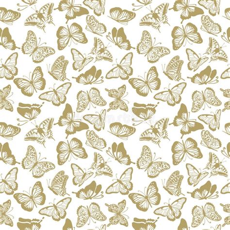 Seamless Background of Brown Butterflies. Vector Illustration Stock ...