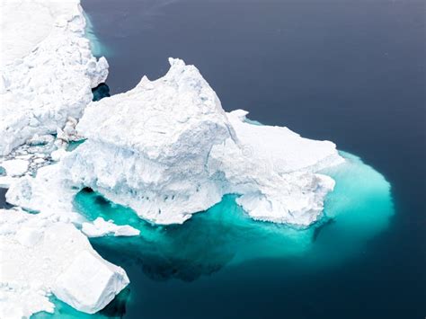 Aerial View of the Icebergs on Arctic Ocean at Greenland Stock Image ...