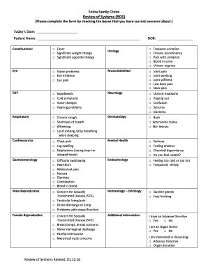 60 Printable Review Of Systems Template Forms - Fillable Samples in PDF ...