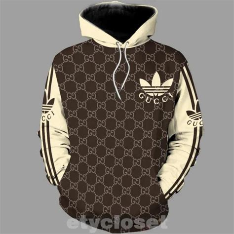 Gucci Adidas Unisex Hoodie, Gucci Logo Hoodie For Men Women - Luzgear