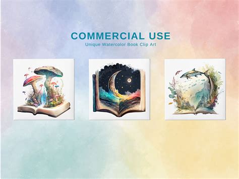 25 2k Watercolor Fantasy Books PNG, Open Book Art, Book Set PNG ...