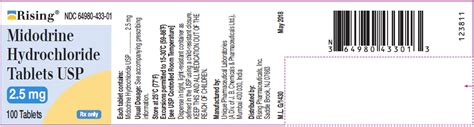 Midodrine Hydrochloride (Rising Pharmaceuticals, Inc.): FDA Package ...