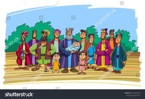 Biblical Patriarch Jacob His Twelve Sons: ภาพประกอบสต็อก 1732687265 ...