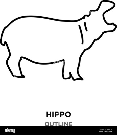 hippo outline on white background,roaring Stock Vector Image & Art - Alamy