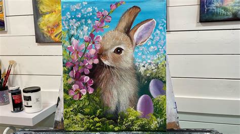 Acrylic Painting 🎨 EASTER BUNNY 🐰 TIME-LAPSE VERSION - YouTube