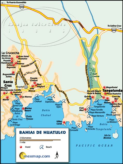 Bahias de Huatulco Map Mexico Map, Mexico Hotels, Mexico Travel, Mexico ...