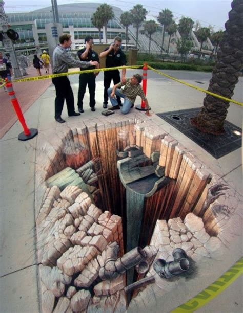 wordlessTech | Optical illusion 3D street art | Pavement art, Sidewalk ...