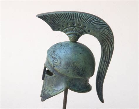 Ancient Greek Spartan Bronze Helmet with Crest, War Helmet Museum ...