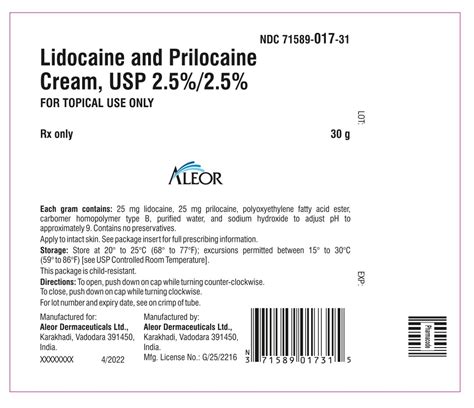 LIDOCAINE AND PRILOCAINE cream