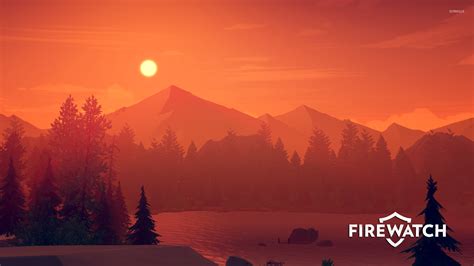 Orange sunset over the lake - Firewatch wallpaper - Game wallpapers ...