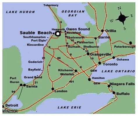 Ontario Map Print Bruce County Sauble Beach Prints Art & Collectibles ...