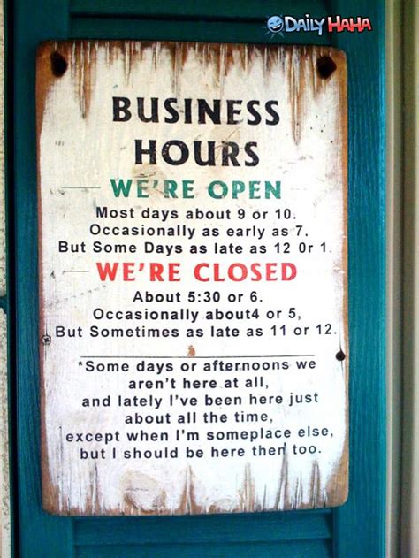 Business Hours Sign