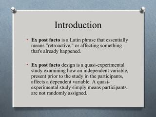 EX POST FACTO RESEARCH | PPT