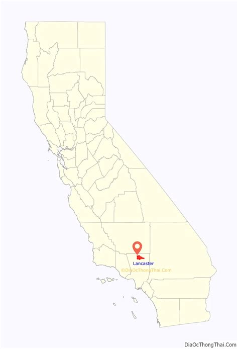 Map of Lancaster city, California