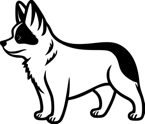 Corgi - Black and White Isolated Icon - Vector illustration 23856310 ...