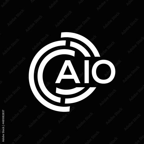 AIO letter logo design on black background. AIO creative initials ...