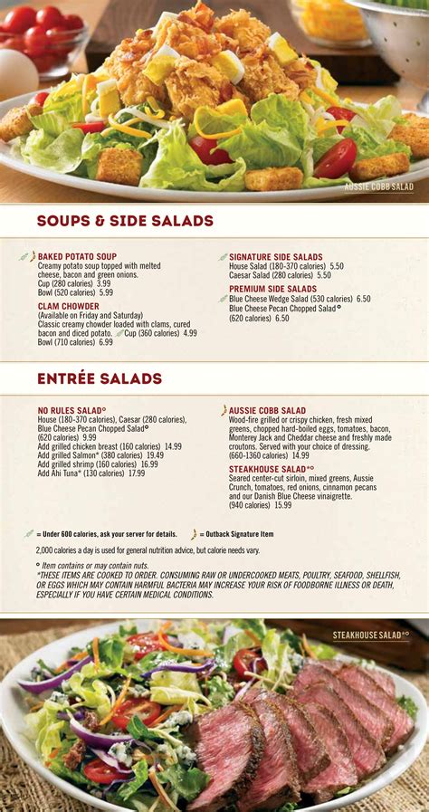 Outback Steakhouse Menu Printable