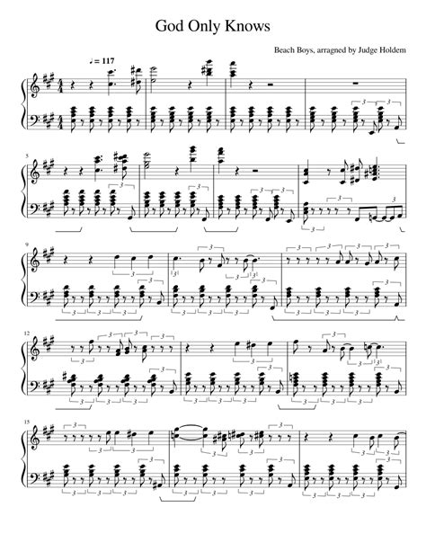 God Only Knows Sheet music for Piano | Download free in PDF or MIDI ...