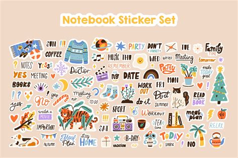 Stickers for planner or notebook | Decorative Illustrations ~ Creative ...