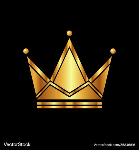 Gold crown logo Royalty Free Vector Image - VectorStock