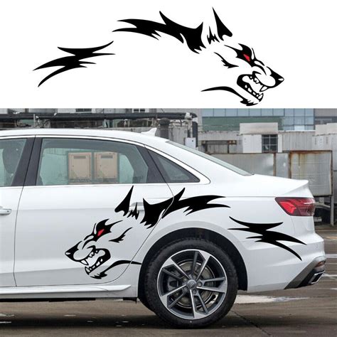 Rear Wheels Vinyl Sticker Racing DIY Car Body Graphics Running Wolf ...