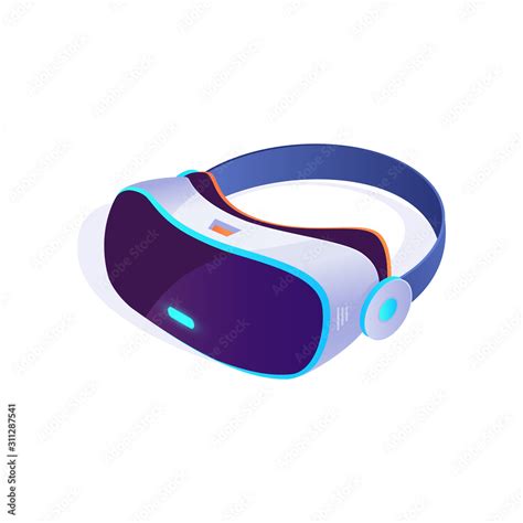 Vr headset icon 3D isometric on white background, virtual reality ...