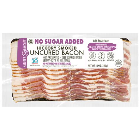 No Sugar Added Hickory Smoked Uncured Bacon | Nature's Rancher