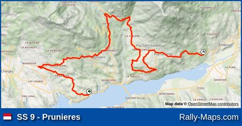 SS 9 - Prunieres stage map | Rallye Monte-Carlo 2000 [WRC] 🌍 | Rally ...