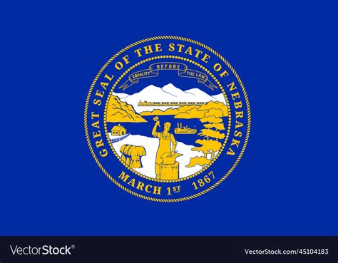 Flag of nebraska symbol usa federal state Vector Image