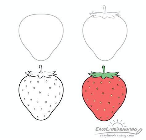 Strawberry Drawing Outline