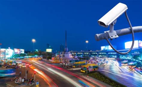 CCTV Camera Operating on road detecting traffic Stock Photo by ...