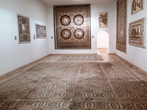 Room of Roman mosaics at the El Djem Museum, Tunisia